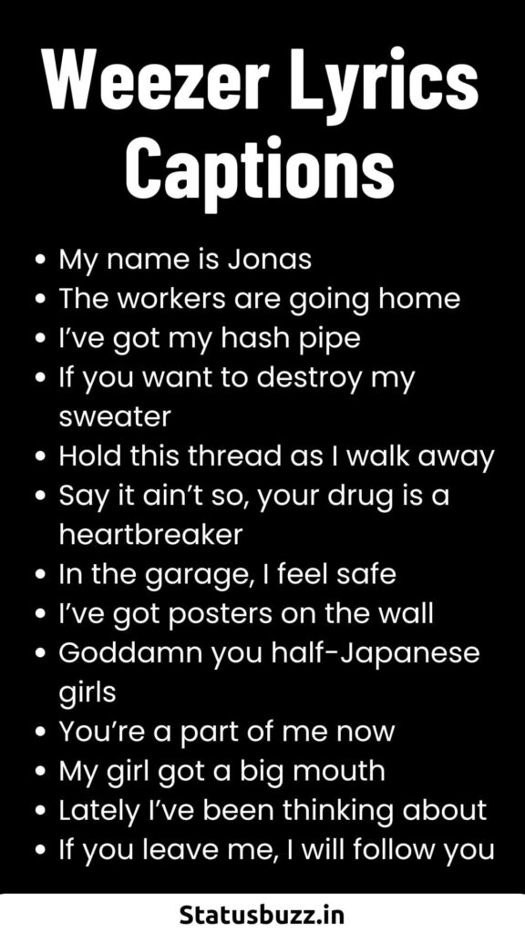 Weezer Lyrics Captions