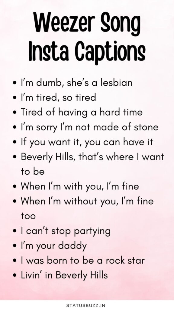 Weezer Lyrics Captions