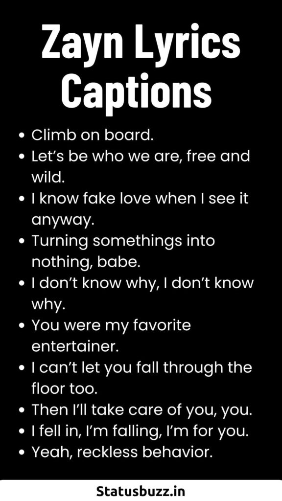 Zayn Lyrics Captions