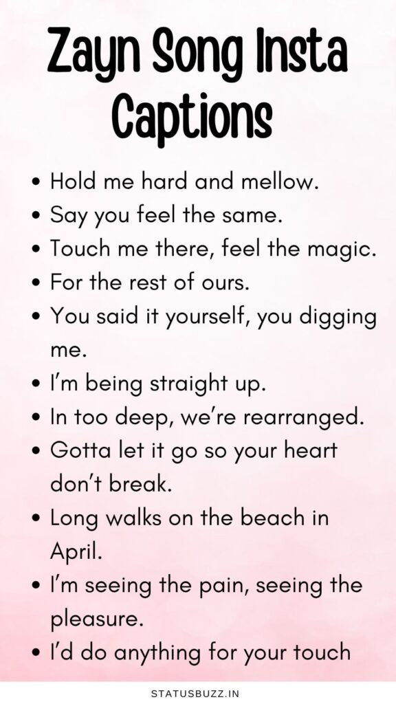 Zayn Lyrics Captions