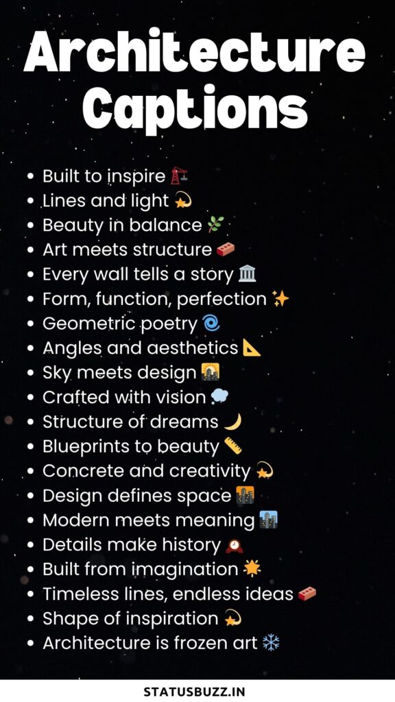 architecture captions
