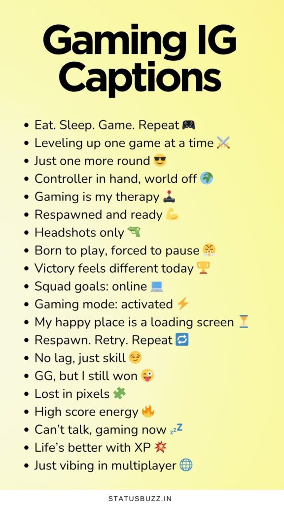 150+ Gaming Captions & Quotes For Instagram - StatusBuzz