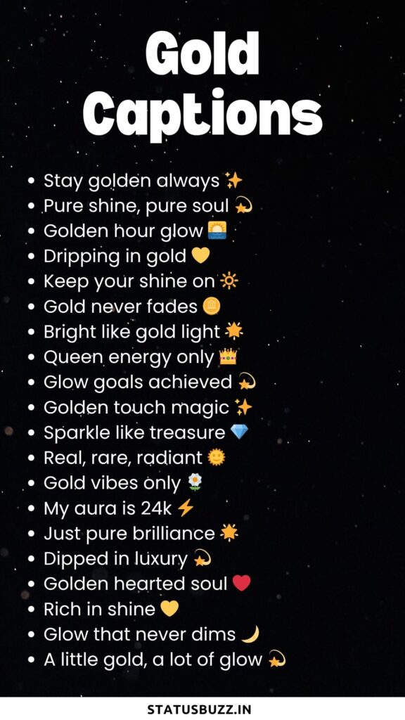 gold captions
