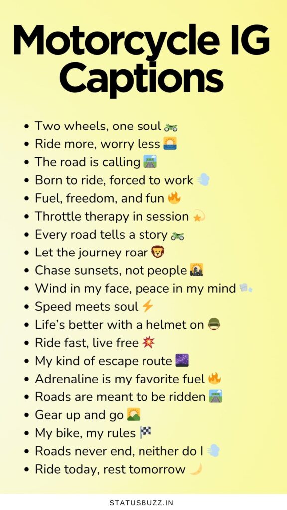 motorcycle captions