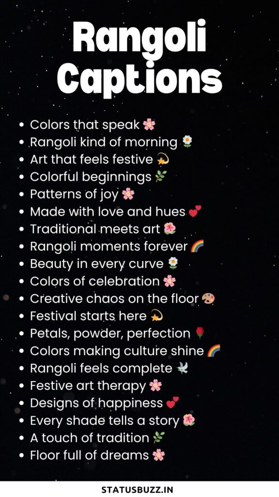 rangoli captions 