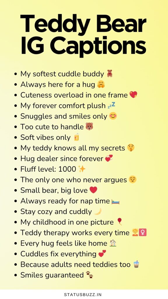 teddy bear captions