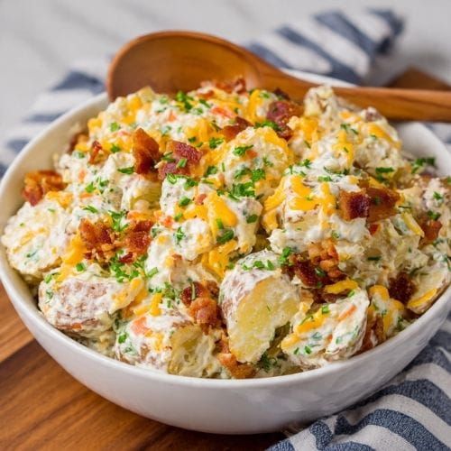 Cheddar Bacon Ranch Potato Salad