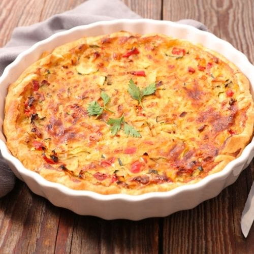 Crustless Sausage, Kale & Ricotta Quiche