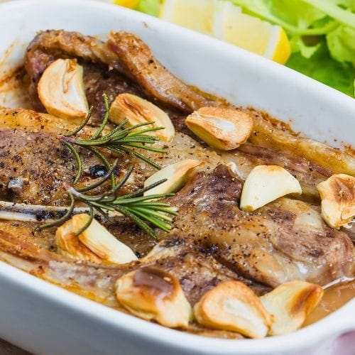 Roasted Lamb with Garlic and Rosemary