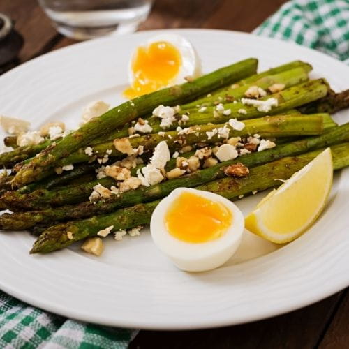 Warm Roasted Asparagus Salad with Eggs