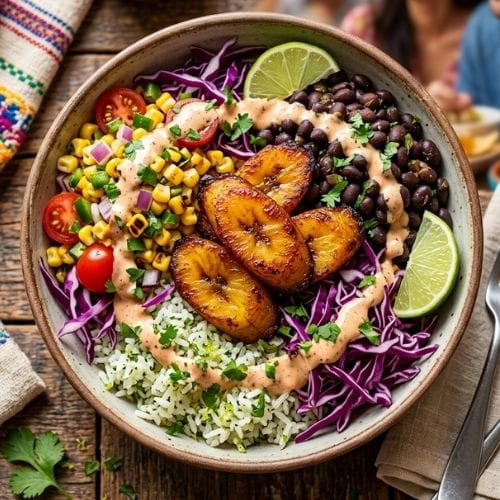 Plantain Taco Bowls With Black Beans