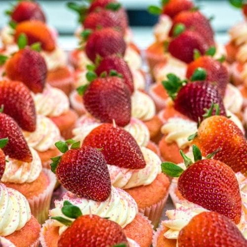 Strawberry Sprinkle Surprise Cupcakes