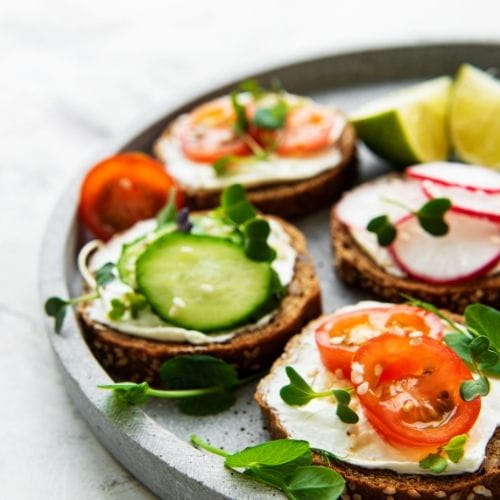 Veggie Cream Cheese Toast