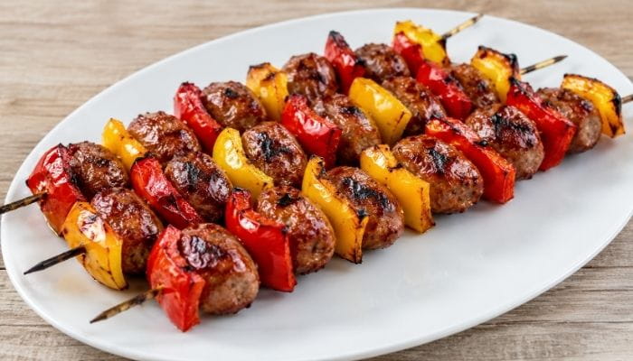 Grilled Sausage and Pepper Bite Skewers
