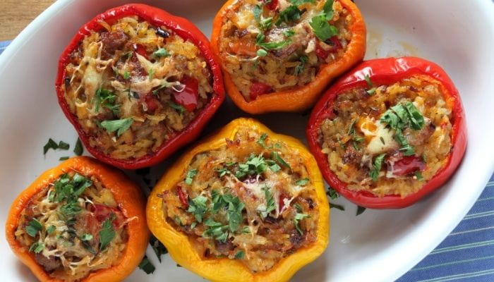 Ground Turkey Stuffed Bell Peppers