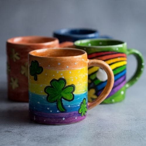 Hand-Painted St. Patrick’s Day Mugs