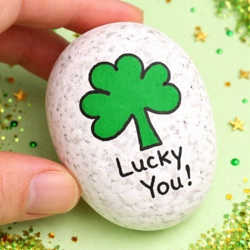 Painted Shamrock Rocks