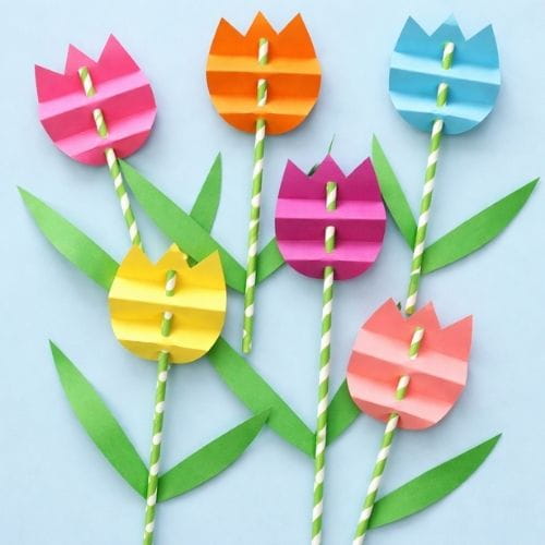 Paper Straw Tulips