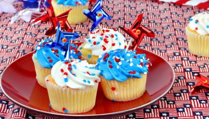Red, White, and Blue Cupcakes