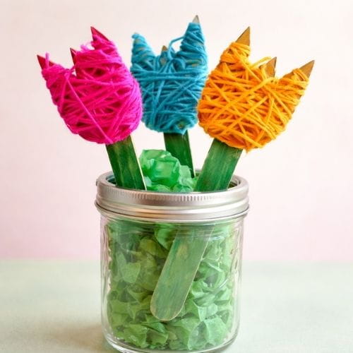 Yarn Wrapped Tulips