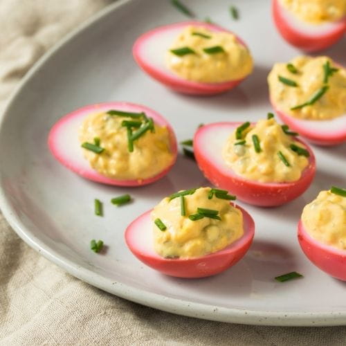 Pink Deviled Eggs