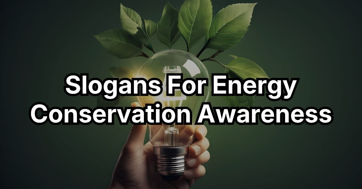 Slogans For Energy Conservation Awareness