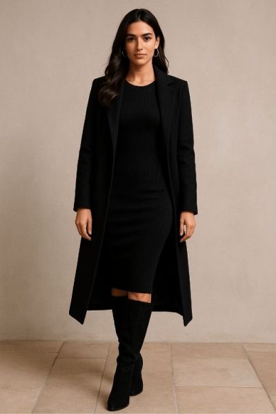 Bodycon Midi Dress with Boots