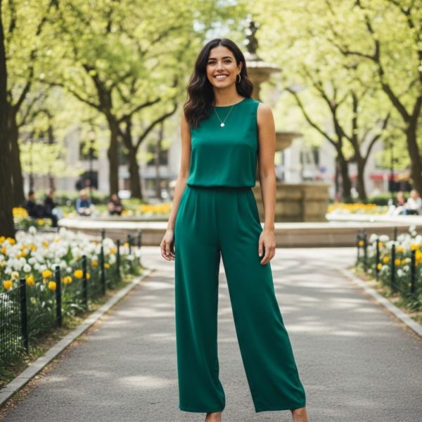 green jumpsuit