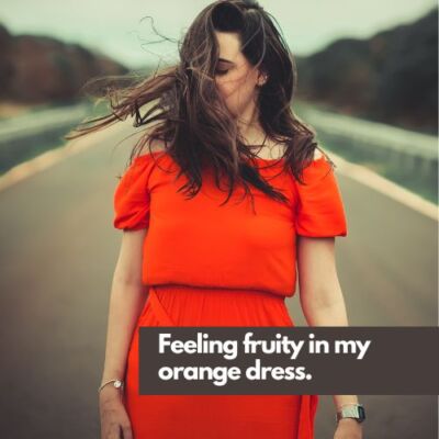 Orange Dress Captions