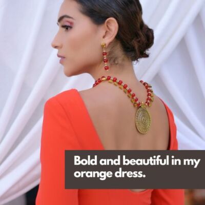 Orange Dress captions (1)