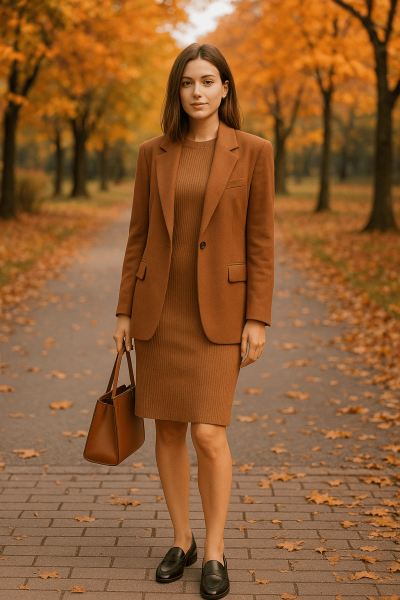 Oversized Blazer + Knit Dress