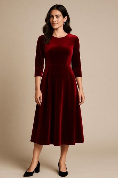 Velvet Midi Dress